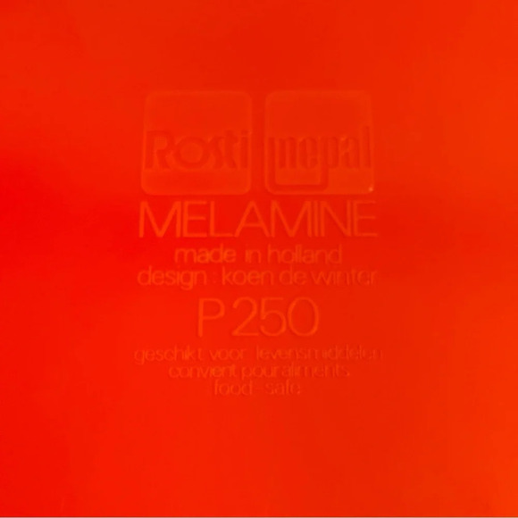 Vintage Rosti Mepal 1970’s set of melamine 7 dinner plates in yellow and orange - Picture 3 of 16